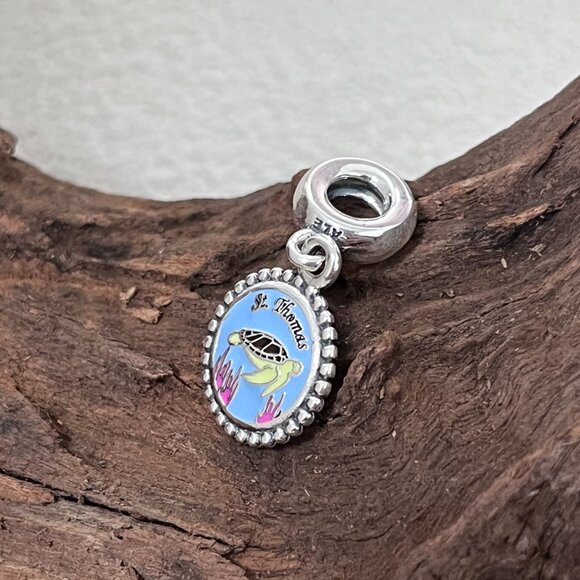 Pandora St. Thomas Sea turtle Ocean S925 Silver Dangle Charm - Picture 4 of 4
